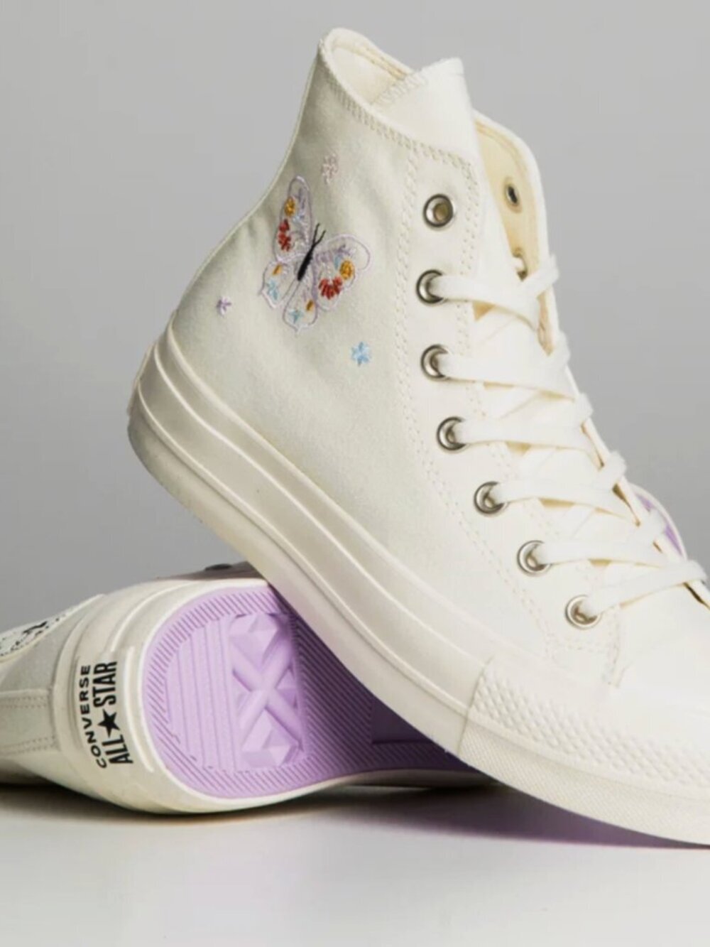 Converse Women's Chuck Lift Hi Butterfly Floral Shoes A05979C A08108C Sz US 8.5W